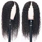 Deep Wave #1B Natural Black V Part Wigs 100% Virgin Human Hair 180% Density - AdiraExclusive