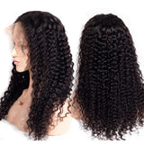 Deep Wave 13x4 Transparent Frontal Lace Wig Natural Black 180% Density - AdiraExclusive