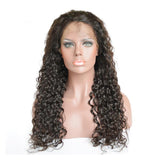 Deep Wave 13x4 Transparent Frontal Lace Wig Natural Black 180% Density - AdiraExclusive