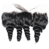 Loose Wave 13x4 Virgin Human Hair Natural Black Transparent Frontal