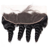 Loose Wave 13x4 Virgin Human Hair Natural Black Transparent Frontal - AdiraExclusive