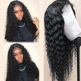 Deep Wave Full Frontal 13*4 Transparent Lace Wig Natural Black - AdiraExclusive