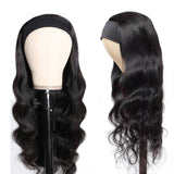 Body Wave Glueless Headband Wig Natural Black 180% Density - AdiraExclusive