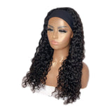 Deep Wave Glueless Headband Wig Natural Black 180% Density - AdiraExclusive