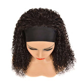 Italy Curly Glueless Headband Wig Natural Black 180% Density - AdiraExclusive