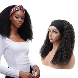 Kinky Curly Glueless Headband Wig Natural Black 180% Density