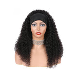 Kinky Curly Glueless Headband Wig Natural Black 180% Density - AdiraExclusive