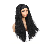 Water Wave Glueless Headband Wig Natural Black 180% Density - AdiraExclusive