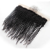 3 Bundle Deals With 13*4 Transparent Frontal Kinky Curly Virgin Human Hair Natural Black - AdiraExclusive