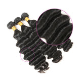 Loose Deep Curly Virgin Human Hair Natural Black Bundles (100 grams) - AdiraExclusive