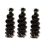 Loose Deep Curly Virgin Human Hair Natural Black Bundles (100 grams) - AdiraExclusive