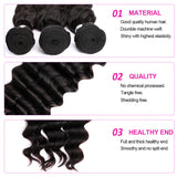 Loose Deep Curly Virgin Human Hair Natural Black Bundles (100 grams) - AdiraExclusive