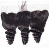 3 Bundle Deals With 13*4 Transparent Frontal Loose Wave Virgin Human Hair Natural Black - AdiraExclusive