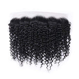 3 Bundle Deals With 13*4 Transparent Frontal Natural Curly Virgin Human Hair Natural Black - AdiraExclusive