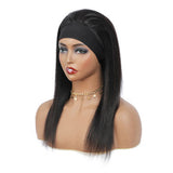 Straight Glueless Headband Wig Natural Black 180% Density - AdiraExclusive