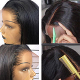 Straight 13x4  Transparent Frontal Lace Wig Natural Black 180% Density - AdiraExclusive