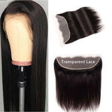 Straight 13x4  Transparent Frontal Lace Wig Natural Black 180% Density - AdiraExclusive