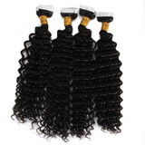 Deep Wave Virgin Human Hair  Tape In Natural Black (20pcs/50grams) - AdiraExclusive