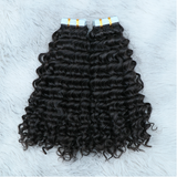 Deep Wave Virgin Human Hair  Tape In Natural Black (20pcs/50grams) - AdiraExclusive