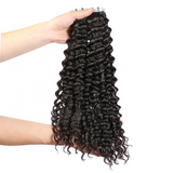 Deep Wave Virgin Human Hair  Tape In Natural Black (20pcs/50grams) - AdiraExclusive