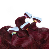 Body Wave Human Hair #99J Tape In (20pcs/50grams) - AdiraExclusive