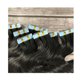 Body Wave Virgin Human Hair Tape In Natural Black  (20pcs/50grams) - AdiraExclusive