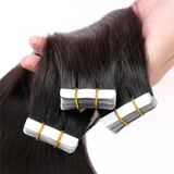 Straight Virgin Human Hair  Tape In Natural Black (20pcs/50grams) - AdiraExclusive