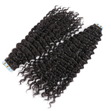 Kinky Curly Virgin Human Hair  Tape In Natural Black (20pcs/50grams)