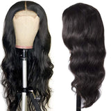 180% Density Body Wave 4x4 Transparent Closure Lace Wig Natural Black - AdiraExclusive