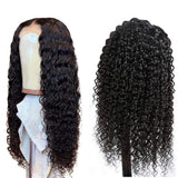 180% Density Deep Wave 4x4 Transparent Closure Lace Wig Natural Black - AdiraExclusive