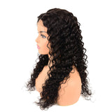 180% Density Deep Wave 4x4 Transparent Closure Lace Wig Natural Black - AdiraExclusive