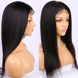 180% Density Straight 4x4  Transparent Closure Lace Wig Natural Black - AdiraExclusive