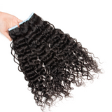 Water Wave Virgin Human Hair  Tape In Natural Black (20pcs/50grams) - AdiraExclusive